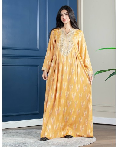floral hosting jalabiya long sleeve