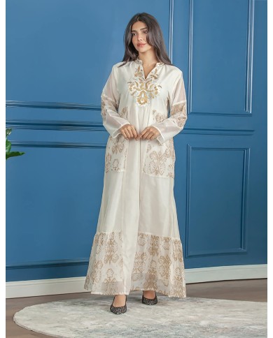 luxury hosting jalabiya long sleeve tulle