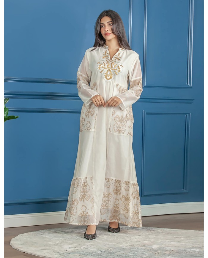 luxury hosting jalabiya long sleeve tulle