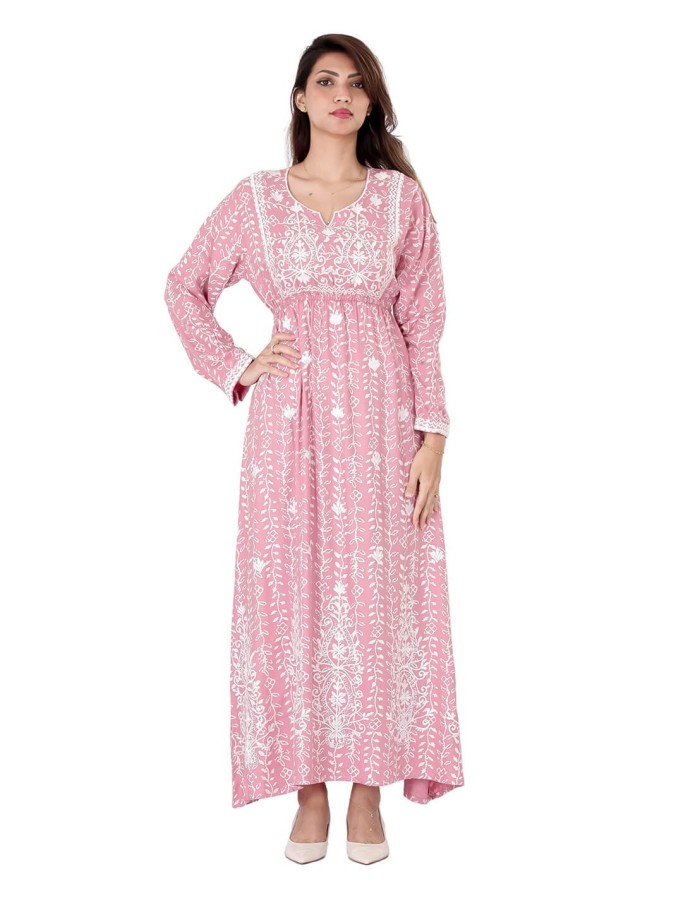 long sleeve floral hosting jalabiya