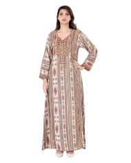 striped long sleeve hosting jalabiya